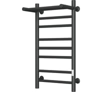 Полотенцесушитель электрический Bauedge лесенка с полкой BAU В10 40х80 П7 (2+3+2) черный матовый RAL 9005, таймер справа, универсальное подключение M0025U
