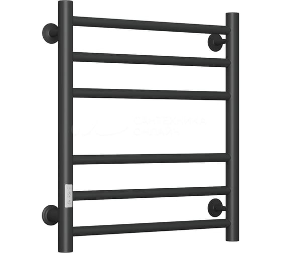Полотенцесушитель электрический Bauedge BAU В10 50х60, П 6 (3+3) с таймером слева, скрытый монтаж черный матовый M0039 1