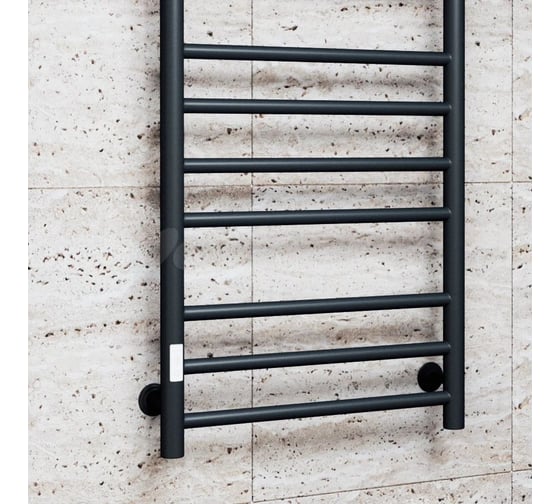 Полотенцесушитель электрический Bauedge BAU В10 100х50, П10 (3+4+3) таймер справа, черный матовый RAL 9005 M0019