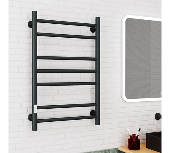 Полотенцесушитель электрический Bauedge BAU В10 50х80, П8 (3+3+2) черный матовый RAL 9005, универсальное подключение M0029U