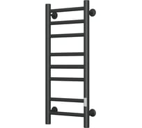 Полотенцесушитель электрический Bauedge лесенка BAU В10 30х80, П8 (3+3+2) с таймером справа, черный матовый RAL 9005, универсальное подключение M0037U