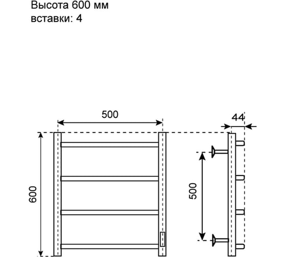 Полотенцесушитель электрический Primoclima Stella E Black 60*50 4