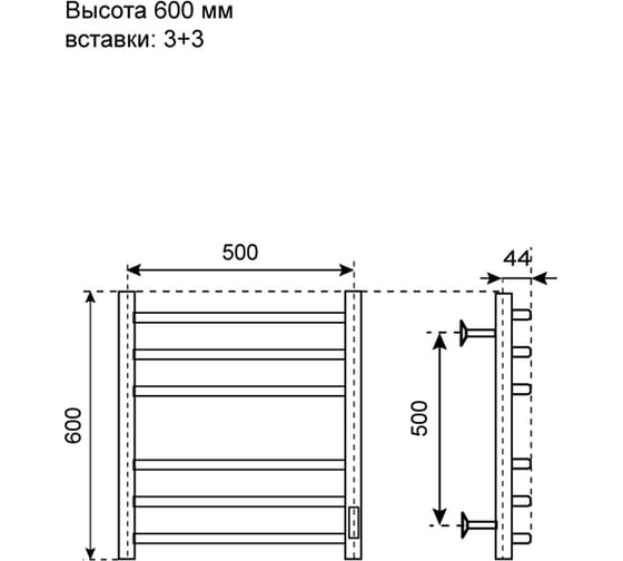 Полотенцесушитель электрический Primoclima Stella E Black 60*50 3_3