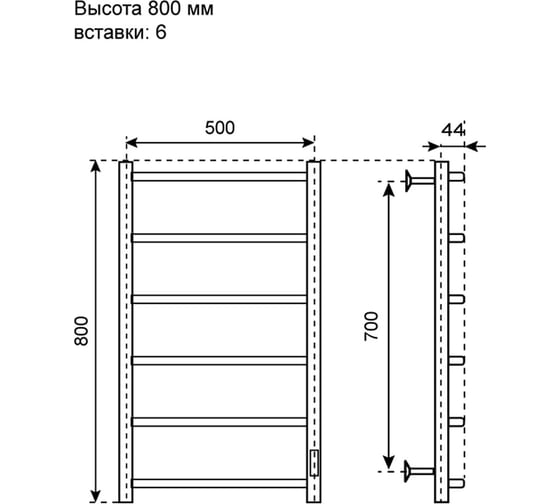 Полотенцесушитель электрический Primoclima Stella E Graphite 80*50 6