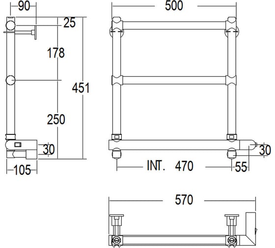 Электрический полотенцесушитель Margaroli Sole 540, цвет: хром 5404703CRNB