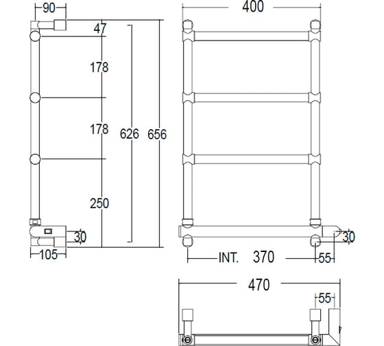Электрический полотенцесушитель Margaroli Sole 542, цвет: хром 5423704CRNB