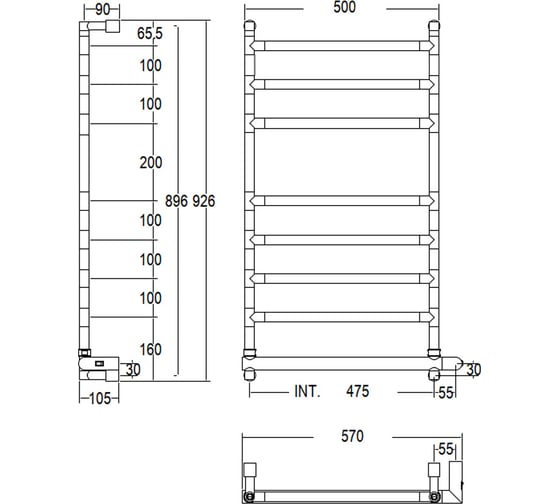 Электрический полотенцесушитель Margaroli Sereno 584/8, цвет: хром 58447508CRB