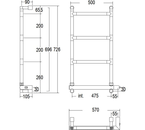 Электрический полотенцесушитель Margaroli Sereno 582, цвет: хром 5824704CRNB