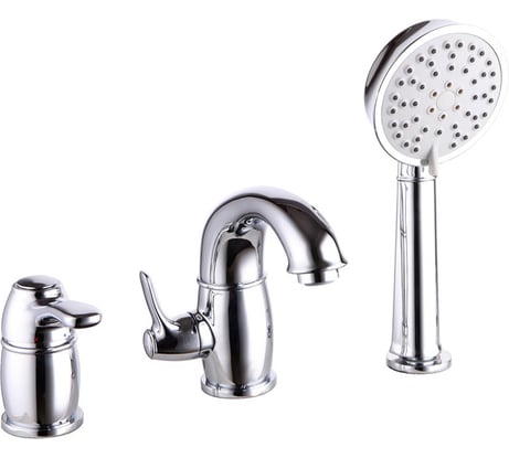 Смеситель на борт ванны IDDIS Oldie на 3 отверстия, с керамическим дивертором, хром OLDSB30i07