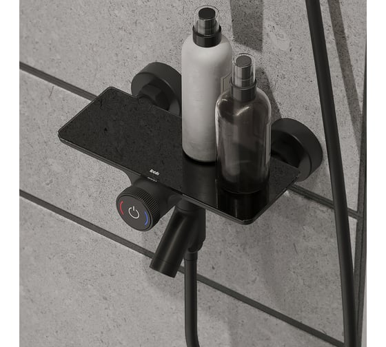 Смеситель для ванны IDDIS Shelfy с управлением Push Control, черный матовый SHEBLBTi02WA