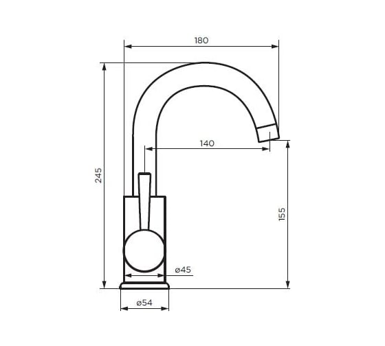 Смеситель для умывальника Dorff Logic поворотный D3002101SS