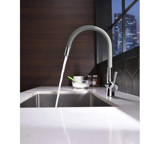 Смеситель для кухни Lemark Comfort с подключением к фильтру с питьевой водой LM3075C-Gray