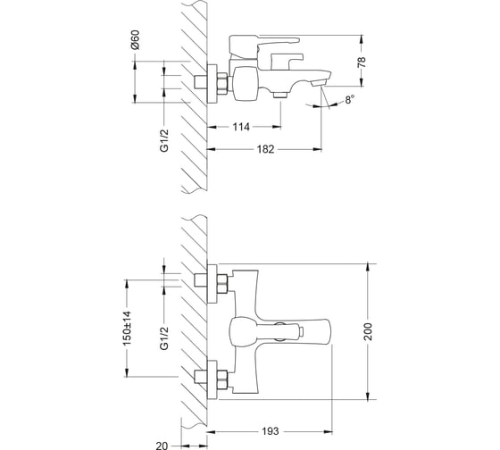 Смеситель для ванны Lemark Evitta LM0514C