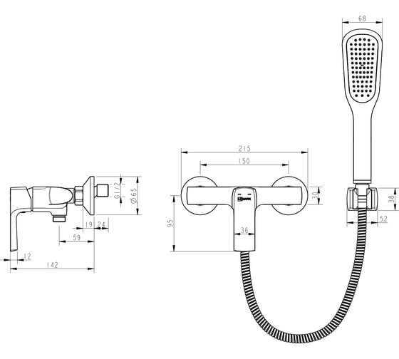 Смеситель для душа Lemark Ursus LM7203BL