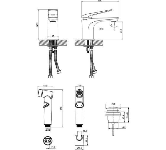 Смеситель для раковины и биде Lemark Allegro LM5916CW