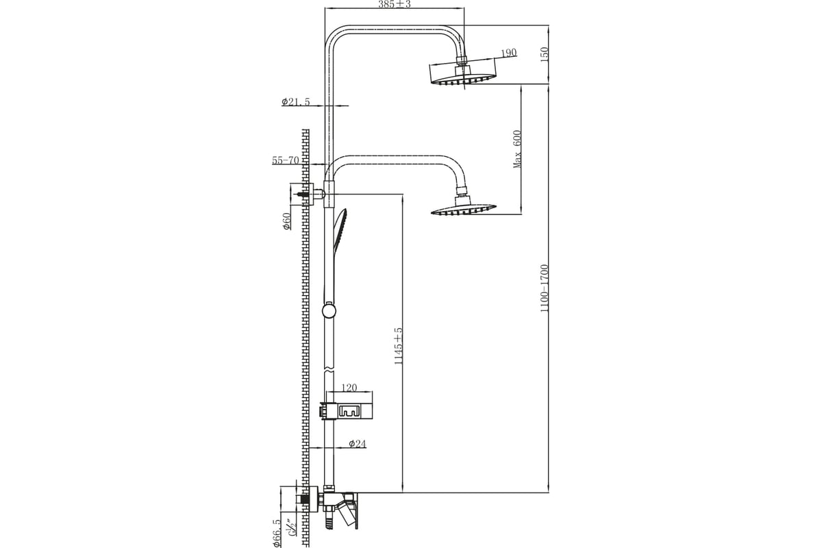 Смеситель для ванны и душа  Tropic LM7002BL - выгодная цена .