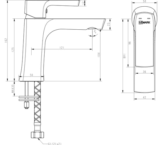 Смеситель для раковины Lemark Ursus LM7206BL