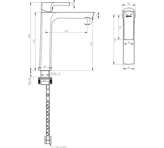 Смеситель для раковины Lemark Ursus LM7209BL