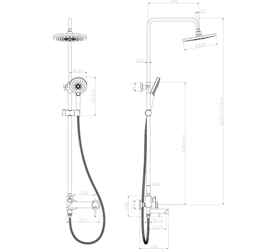 Смеситель для ванны и душа Lemark Minima LM3862C