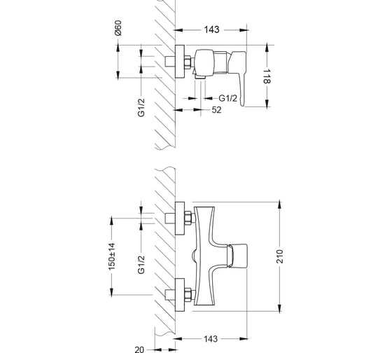 Смеситель для душа Lemark Evitta LM0503C
