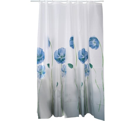 Штора для ванной Аквалиния Маки голубые 1.8х1.8 м А-15