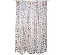 Штора для ванной Аквалиния Черная мозайка 1.8х1.8 м S-CO16-2