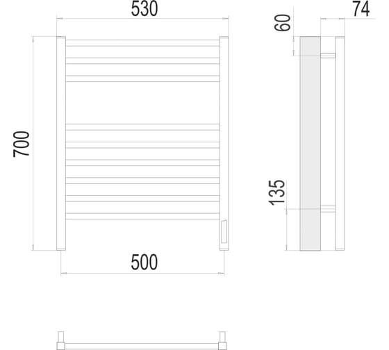 Электрический полотенцесушитель Terminus Ватикан П9 500x700 sensor quick touch 4670078526229
