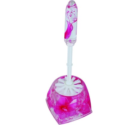 Ершик для унитаза Аквалиния Розовые цветы A8762S-1_S14