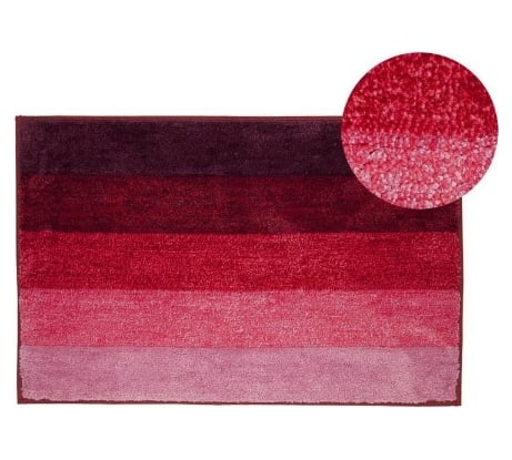 Коврик для ванной Аквалиния Полоска микрофибра, розовый, 50х80 35317-5