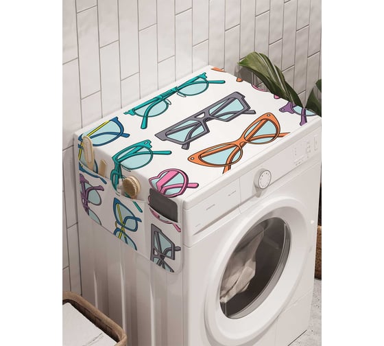Органайзер для хранения Ambesonne "Креативные очки" на стиральную машину, 45x120 см, cwm_13172 1