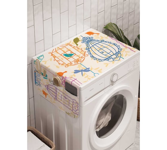 Органайзер для хранения Ambesonne "Поющие канарейки" на стиральную машину, 45x120 см, cwm_13149 1