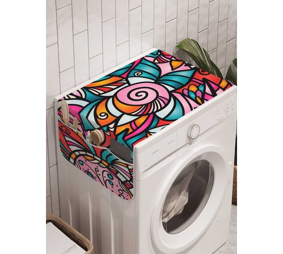 Органайзер для хранения Ambesonne "Дикий витраж" на стиральную машину, 45x120 см, cwm_12443 1