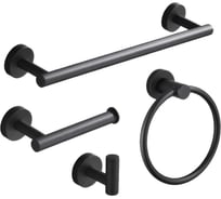 Набор держателей для ванной комнаты Homium Bathroom 4 предмета, цвет черный bathroom4setBlack