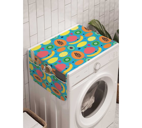 Органайзер для хранения Ambesonne "Мозаика фруктовая" на стиральную машину, 45x120 см, cwm_71723 1