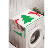 Органайзер для хранения Ambesonne "Узор с оленями и елкой" на стиральную машину, 45x120 см, cwm_19394