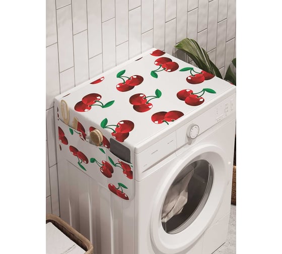 Органайзер для хранения Ambesonne "Вишневая радость" на стиральную машину, 45x120 см, cwm_47770 1