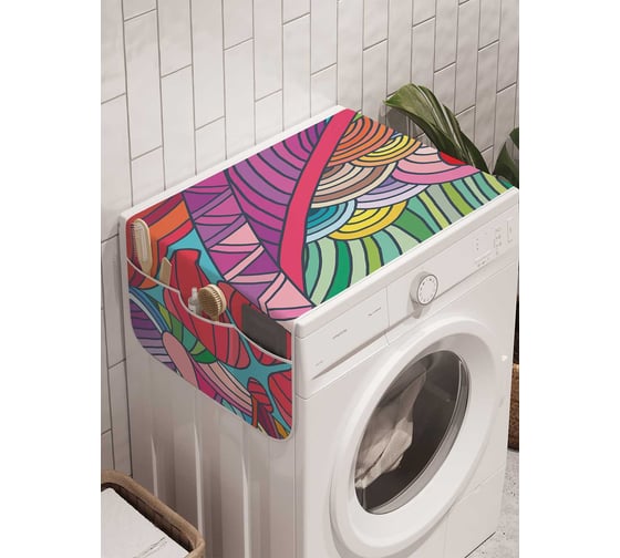 Органайзер для хранения Ambesonne "Мир вязания" на стиральную машину, 45x120 см, cwm_207083 1