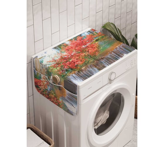 Органайзер для хранения Ambesonne "Водопад в деревьях" на стиральную машину, 45x120 см, cwm_7512 1
