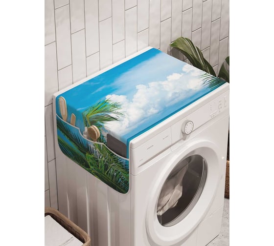 Органайзер для хранения Ambesonne "Зеленые тропики" на стиральную машину, 45x120 см, cwm_18938 1