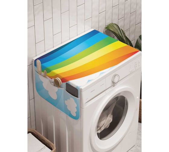 Органайзер для хранения Ambesonne "Ленточная радуга" на стиральную машину, 45x120 см, cwm_5147 1