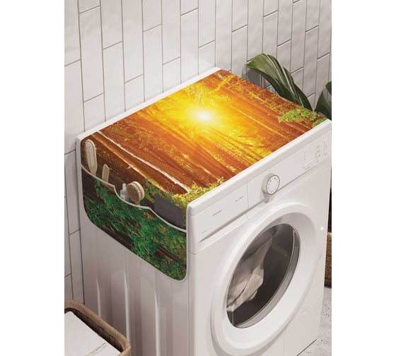 Органайзер для хранения Ambesonne "Солнце прячется в лесу" на стиральную машину, 45x120 см, cwm_19657