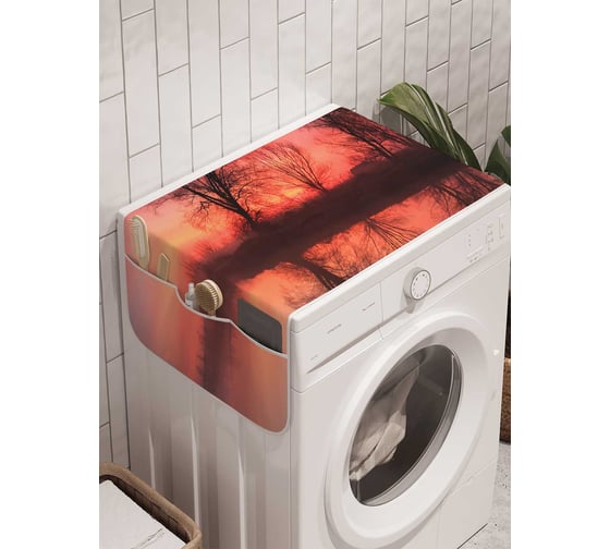 Органайзер для хранения Ambesonne "Деревья у реки" на стиральную машину, 45x120 см, cwm_19670 1