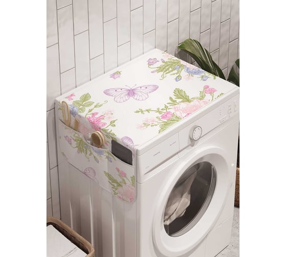 Органайзер для хранения Ambesonne "Цветочные сферы" на стиральную машину, 45x120 см, cwm_29398 1