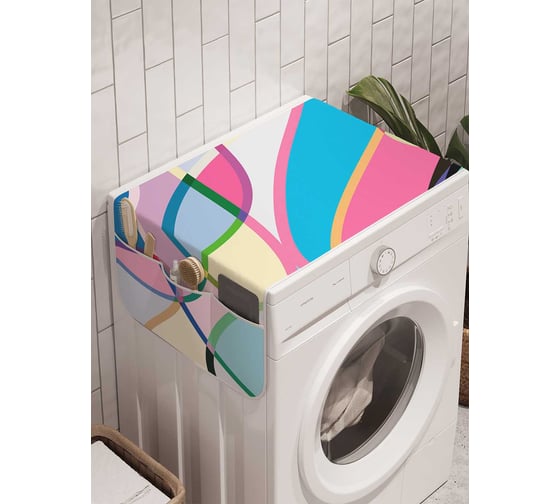 Органайзер для хранения Ambesonne "Хаотичные линии" на стиральную машину, 45x120 см, cwm_21416 1