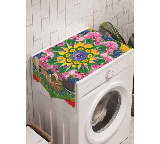 Органайзер для хранения Ambesonne "Цветочный фейерверк" на стиральную машину, 45x120 см, cwm_18970 1