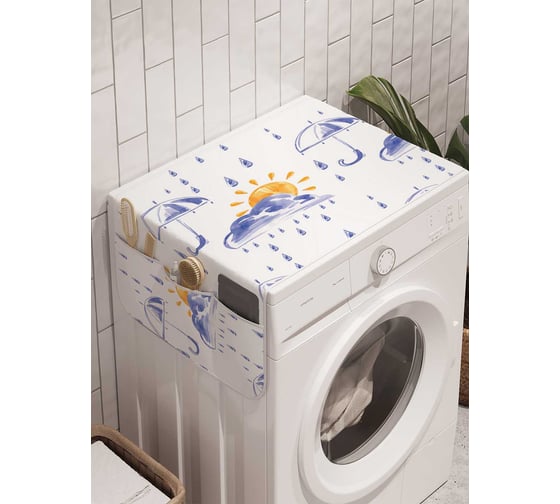 Органайзер для хранения Ambesonne "Пора дождей" на стиральную машину, 45x120 см, cwm_19783 1