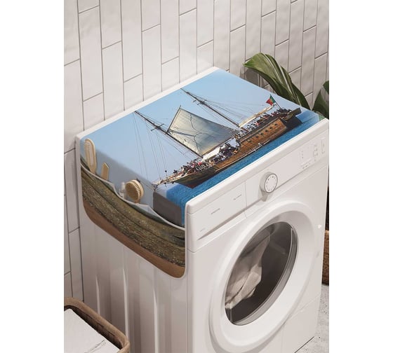 Органайзер для хранения Ambesonne "Корабль за окном" на стиральную машину, 45x120 см, cwm_7092 1
