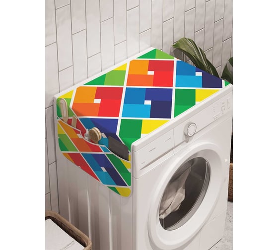 Органайзер для хранения Ambesonne "Переливы в квадратах" на стиральную машину, 45x120 см, cwm_30917 1
