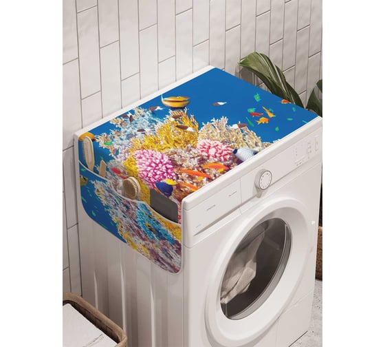 Органайзер для хранения Ambesonne "Радужная экзотика на дне" на стиральную машину, 45x120 см, cwm_14603 1