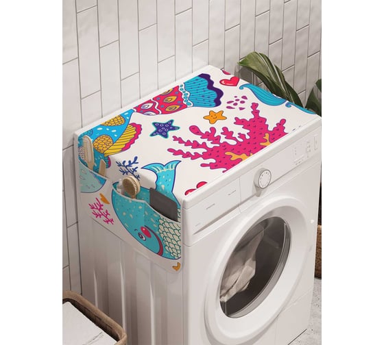 Органайзер для хранения Ambesonne "Подводное счастье" на стиральную машину, 45x120 см, cwm_9514 1
